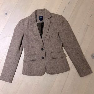 Gap Brown Tweed Blazer, cropped fit, 0